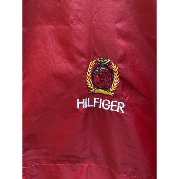 Vtg Tommy Hilfiger Red Nylon Windbreaker Jacket XL Big Logo Sailing Hip Hop 90s - Picture 5 of 15